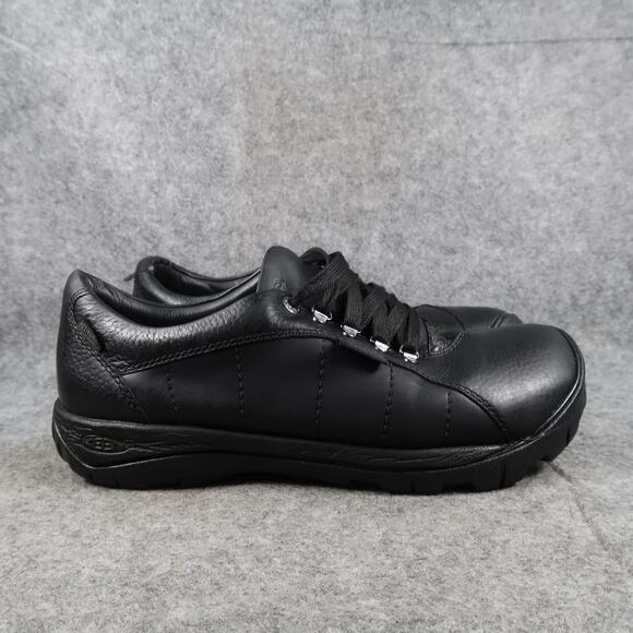 Keen Shoes Womens 10 Presidio Sneaker Oxford Leather Waterproof Black Lace Up - Picture 1 of 15